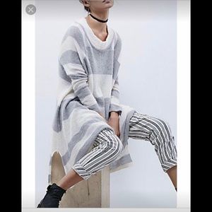 Free people Lafayette stripe mock poncho